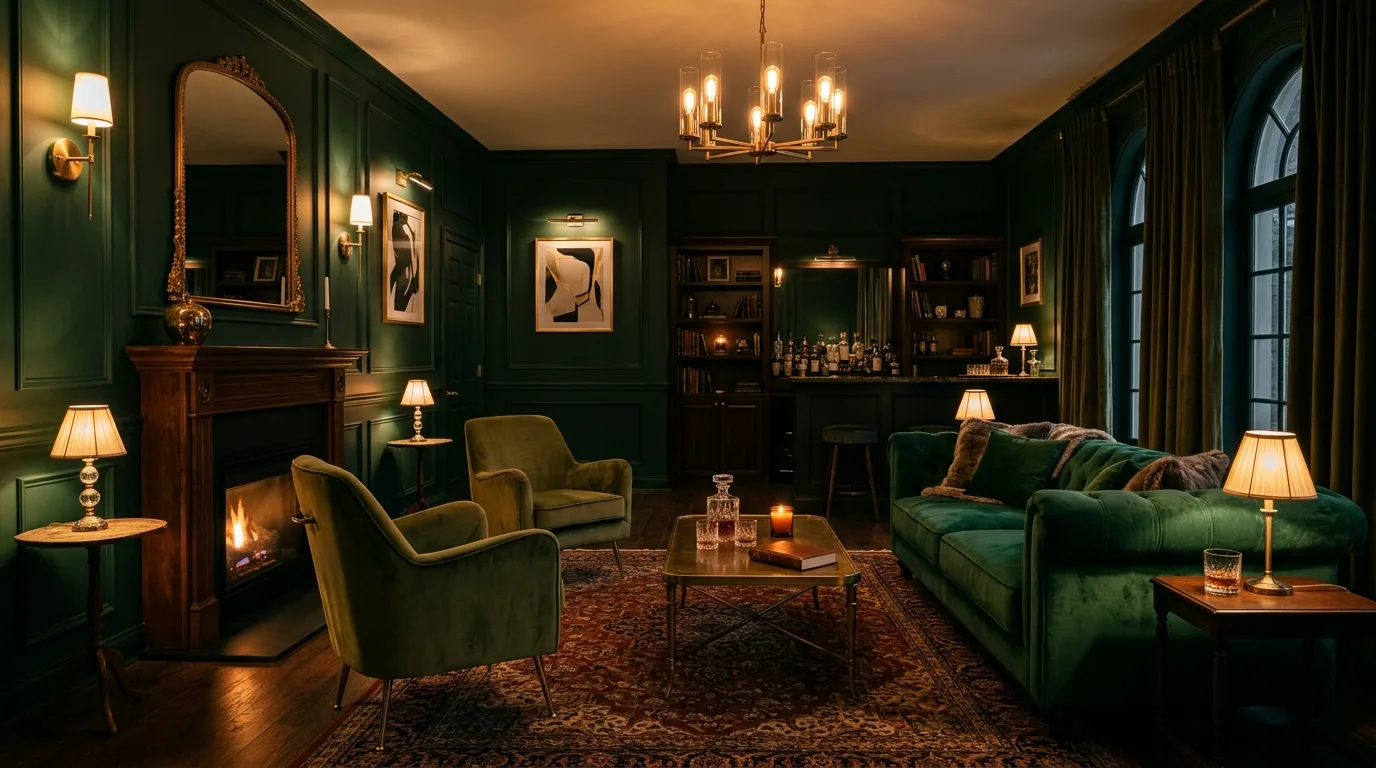 Use artwork that supports the atmosphere inspiration for a moody living room.